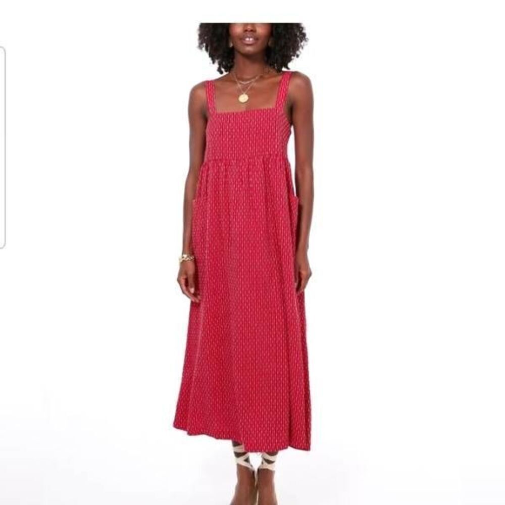 TUCKERNUCK- Pomander Place Red Geneva Maxi Dress Sleeveless Resort Beach sz XL